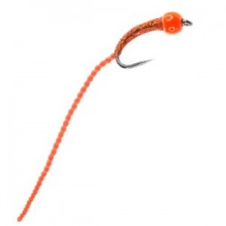 Barbless Holo Flexi Worm Bug Orange - 1