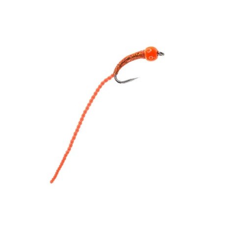 Barbless Holo Flexi Worm Bug Orange - 1