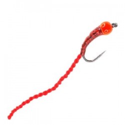 Barbless Holo Flexi Worm Bug Red - 1
