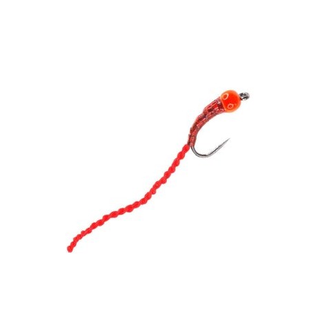 Barbless Holo Flexi Worm Bug Red - 1