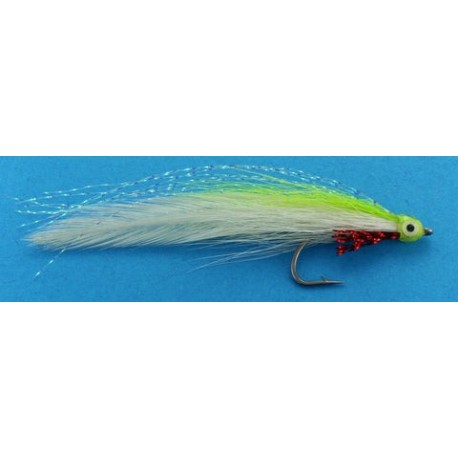 Deceiver Fly Chartreuse Over White - 1
