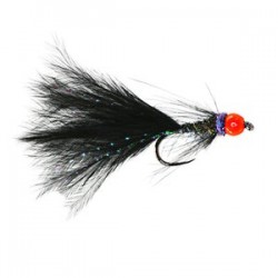 Tungsten River Streamer Black Hot Head Barbless - 1
